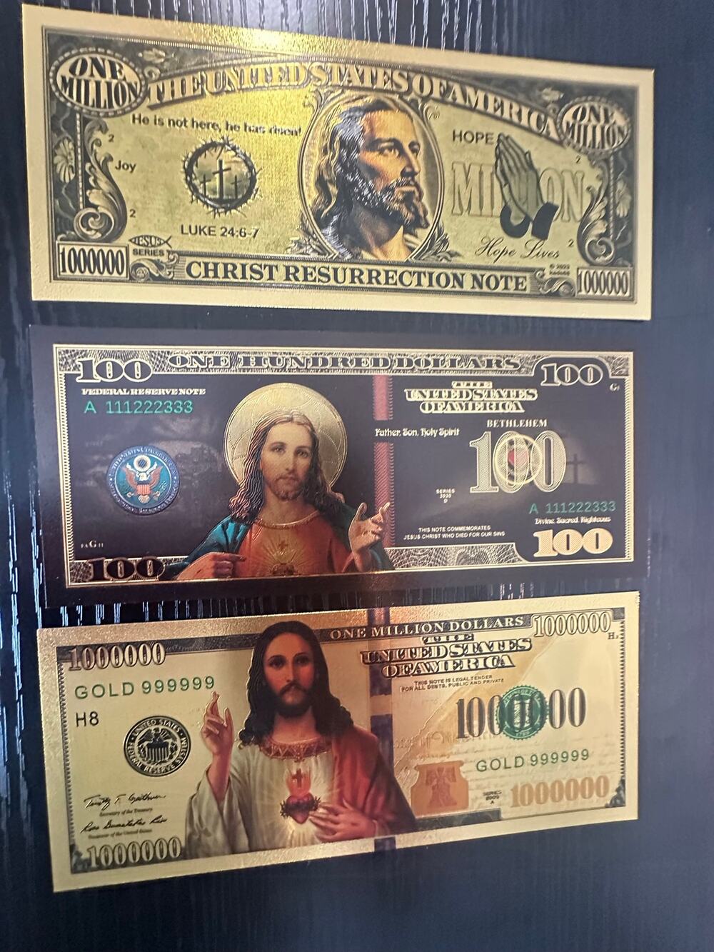 Jesus Christ 7 Piece Gold Foil Note Set Last Supper Christian Collectibles